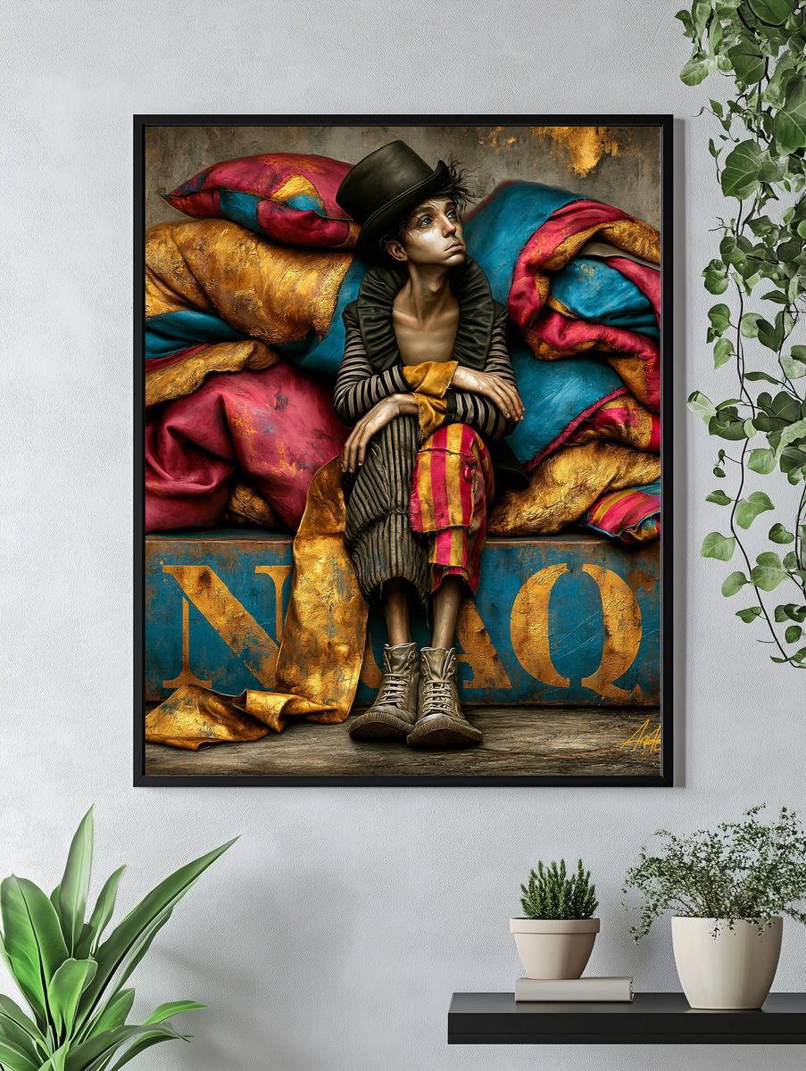 Surreal Jester Portrait Poster. — room view 4