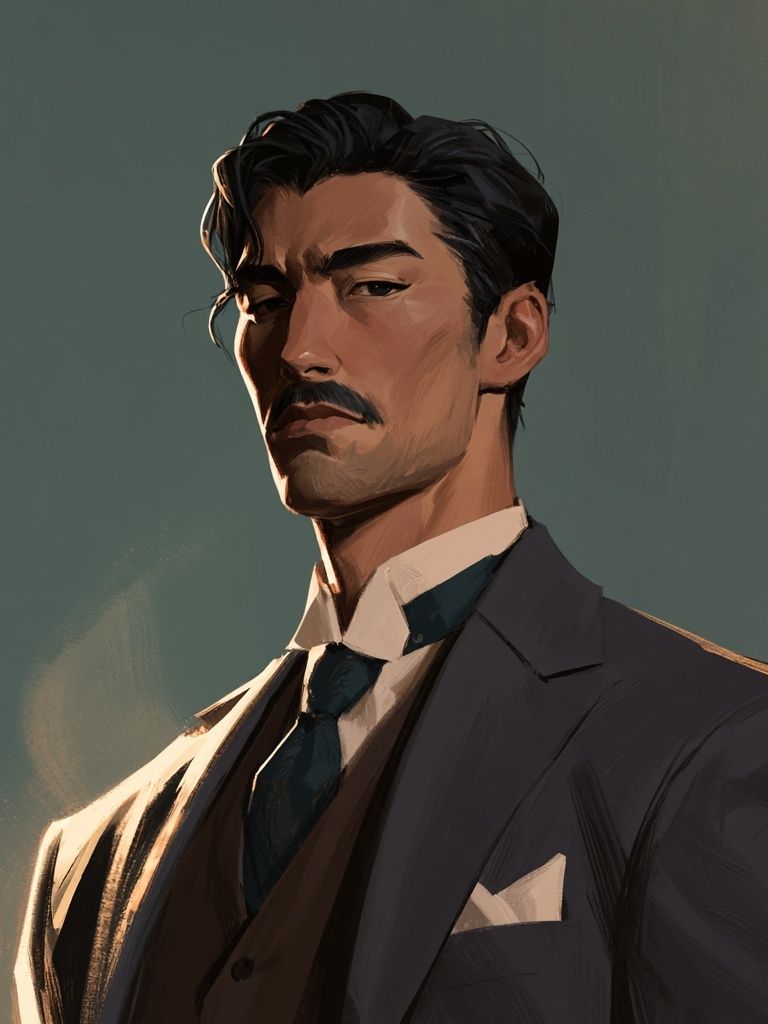 Suited Portrait Illustration Poster. poster detail