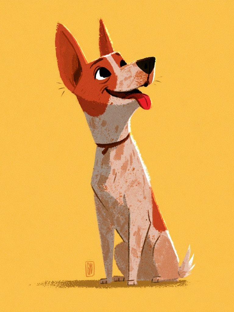 Happy Dog Illustration Poster. poster — illustration art