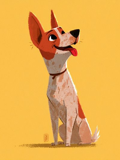Happy Dog Illustration Poster.