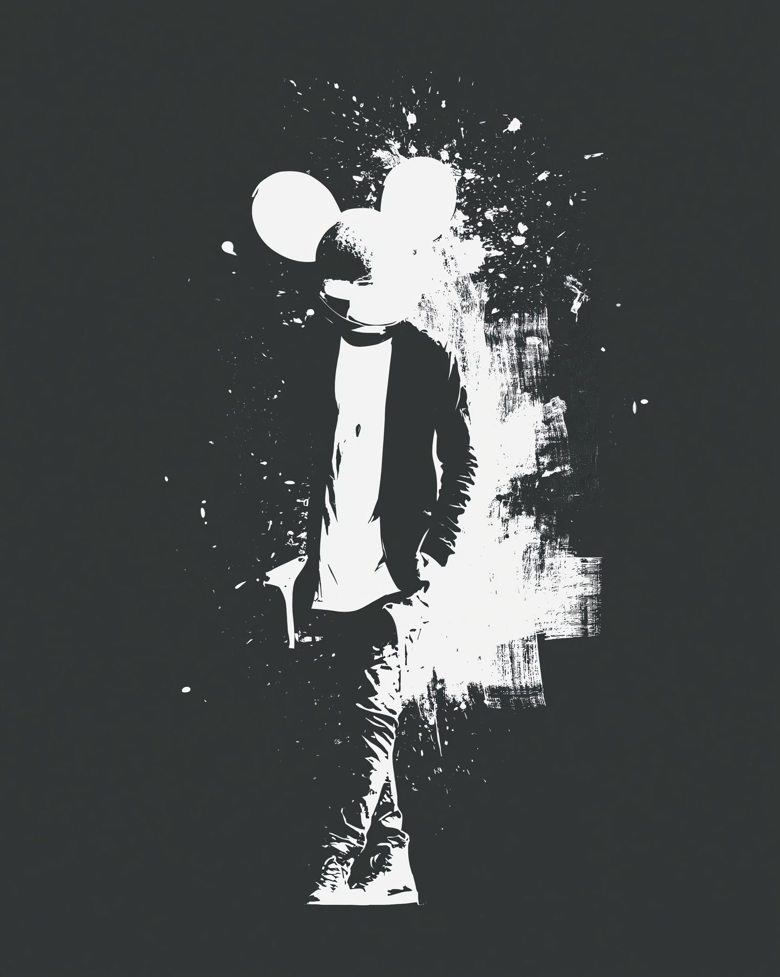 Mickey Mouse Silhouette Typography Print. poster — illustration art
