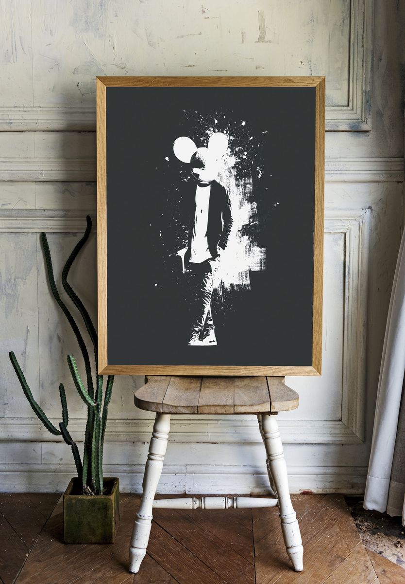 Mickey Mouse Silhouette Typography Print. — room view 1