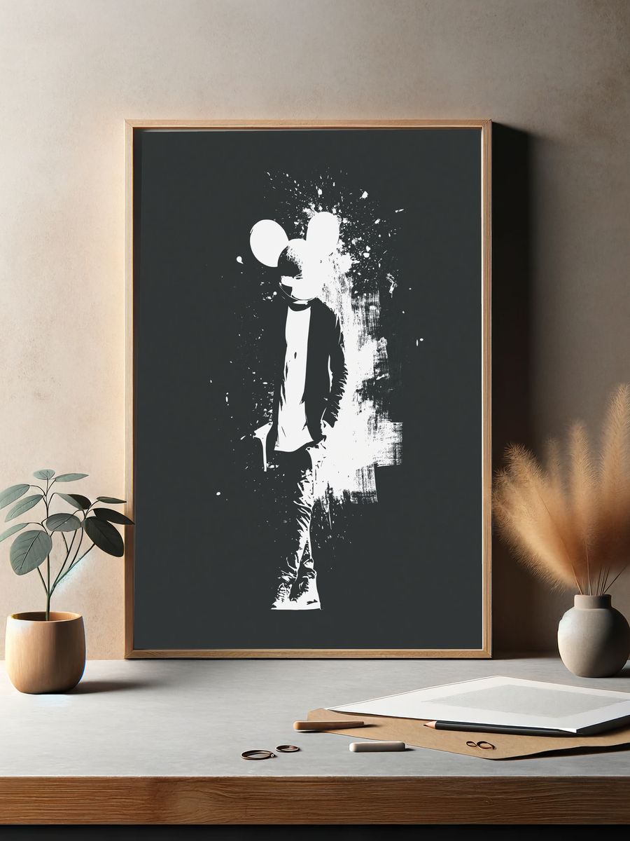 Mickey Mouse Silhouette Typography Print. — room view 2