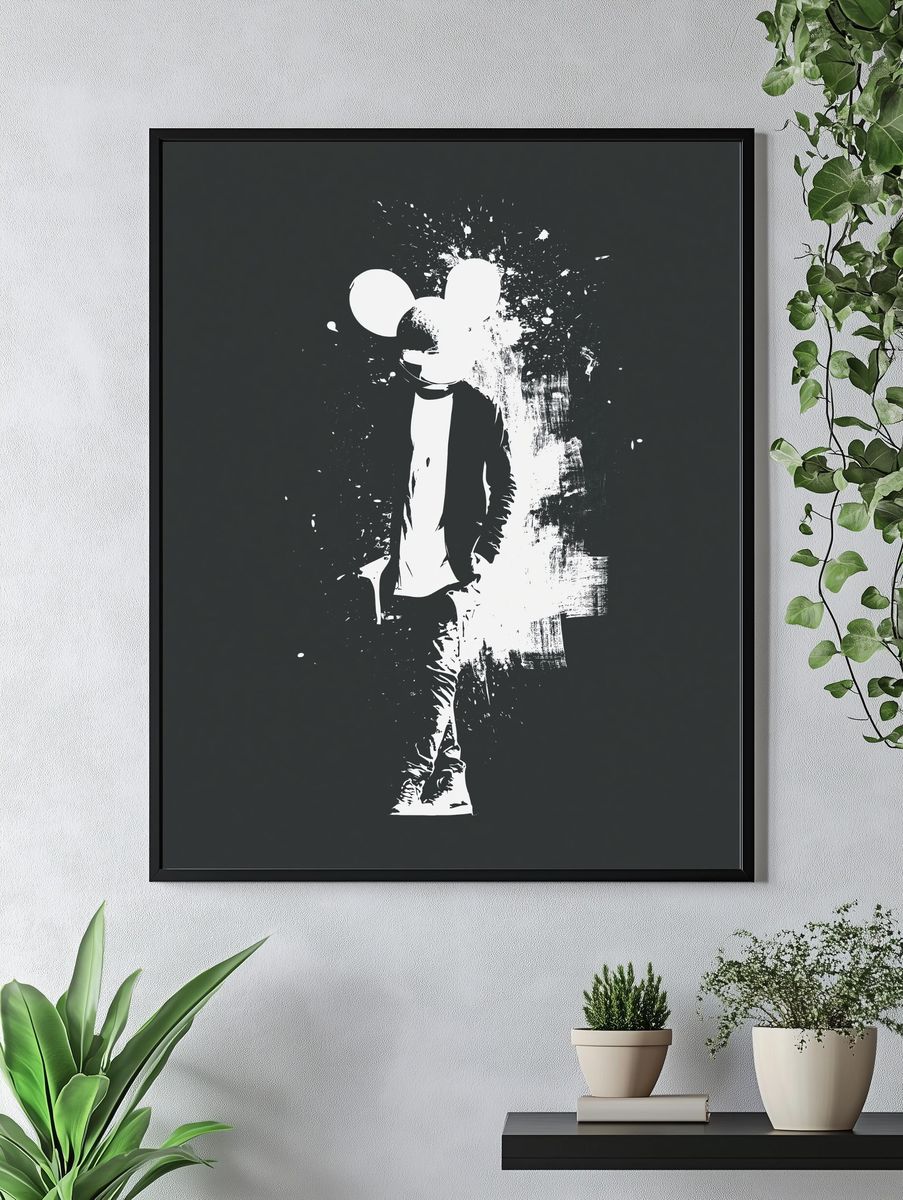 Mickey Mouse Silhouette Typography Print. — room view 4