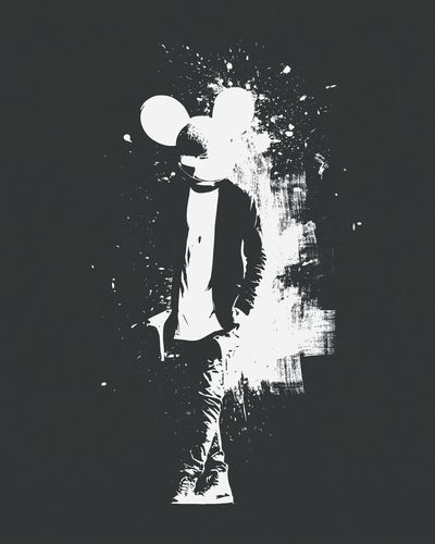 Mickey Mouse Silhouette Typography Print. poster