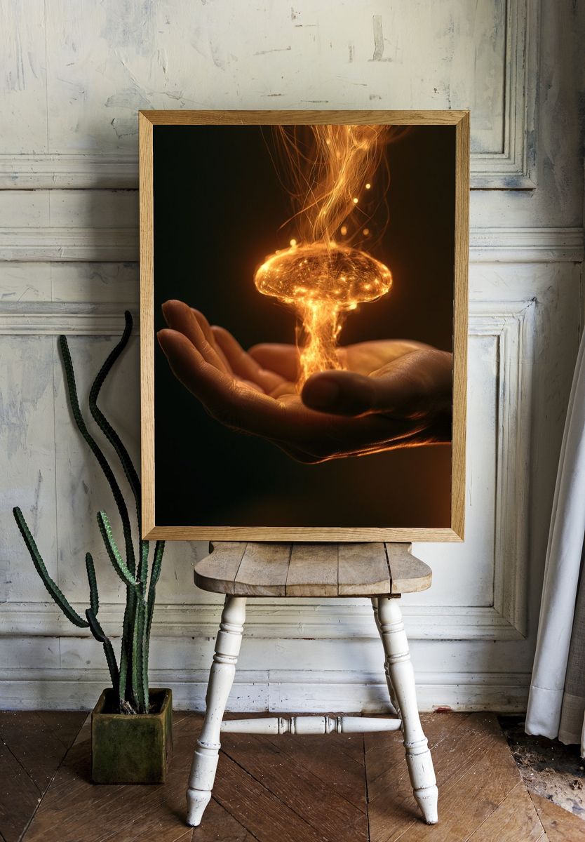 Golden Energy Hands Poster. room preview