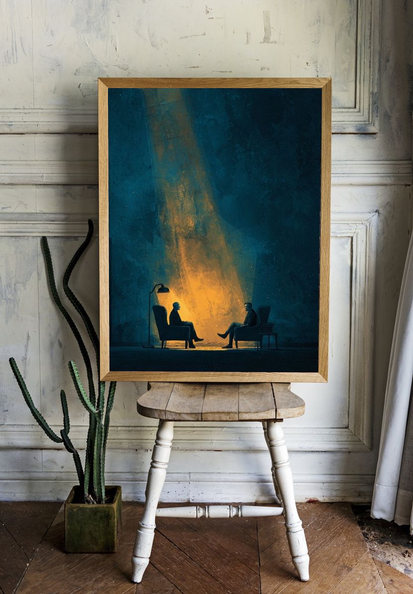 Intimate Conversation — Digital Art Print. room preview