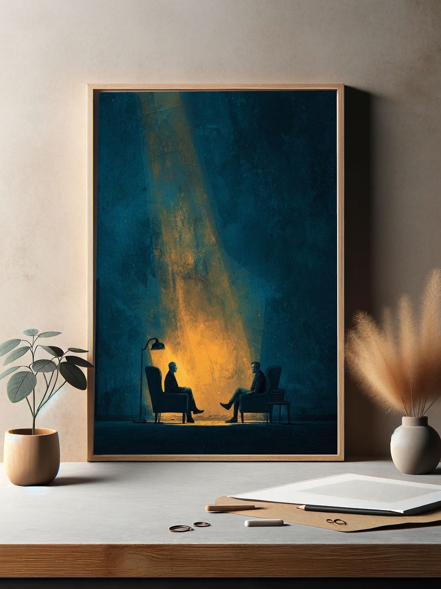 Intimate Conversation — Digital Art Print. — room view 2