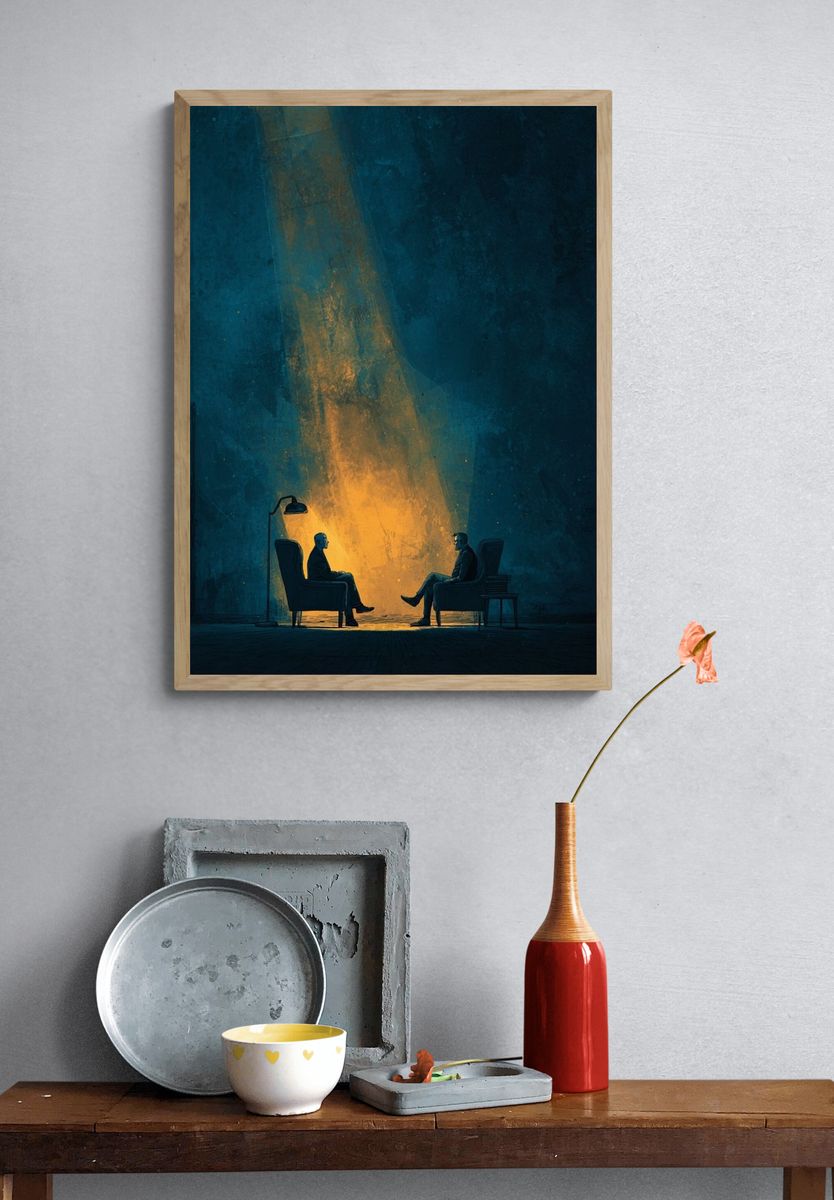 Intimate Conversation — Digital Art Print. — room view 3