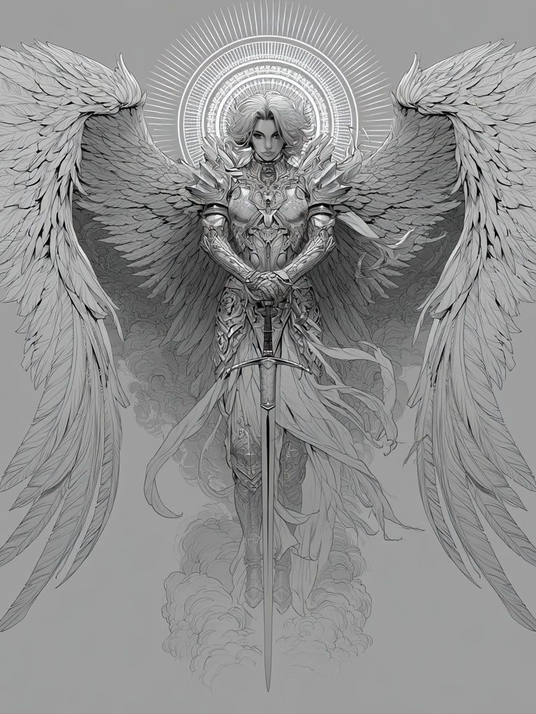 Winged Guardian Illustration Poster. poster — illustration art