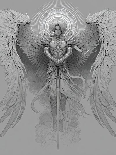 Winged Guardian Illustration Poster. poster