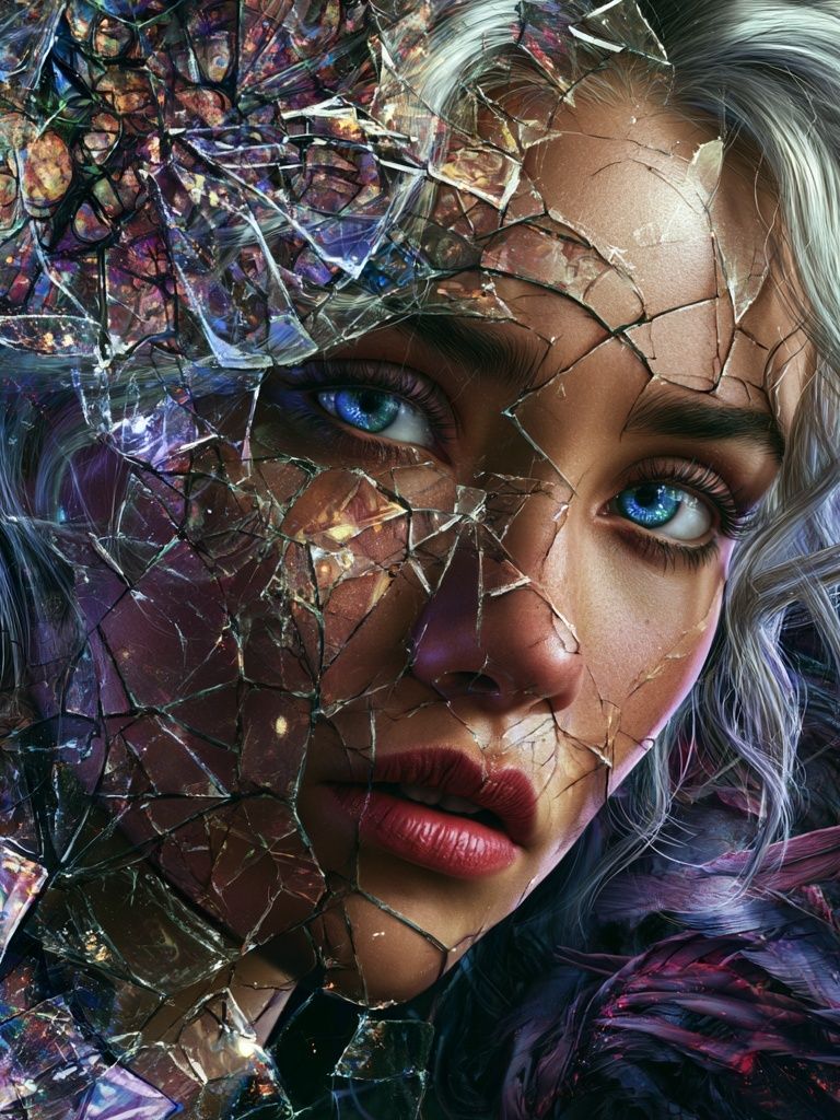 Shattered Crystal Portrait Print. poster detail
