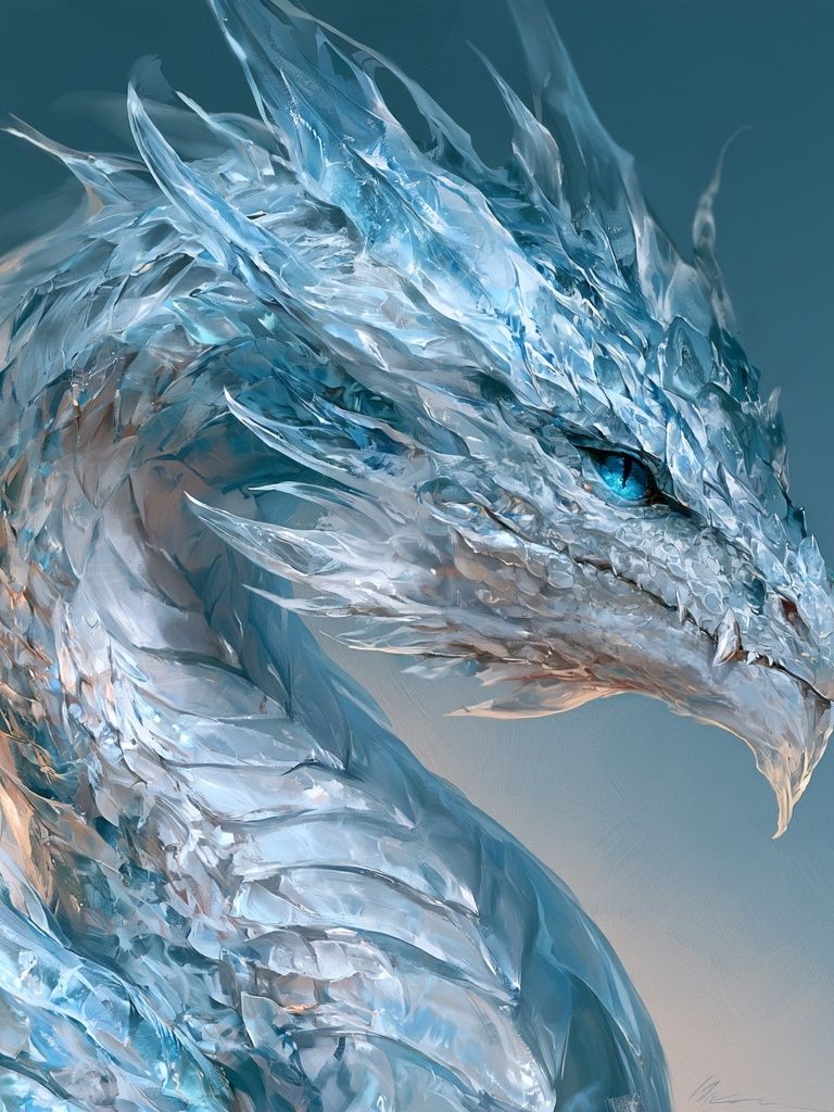 Ice Dragon Digital Art Poster. poster detail
