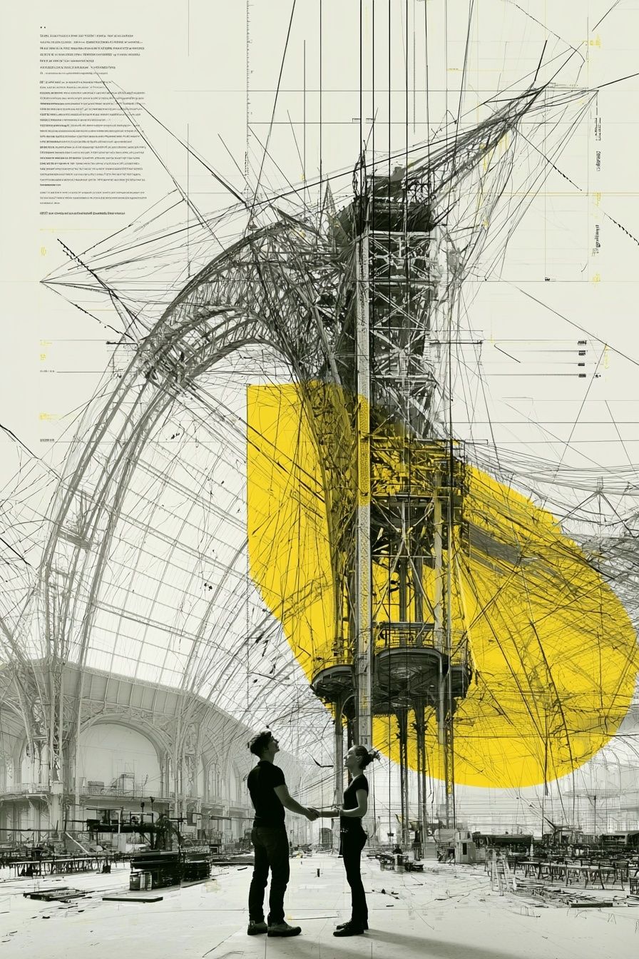 Industrial Dreamscape Illustration Poster. poster detail