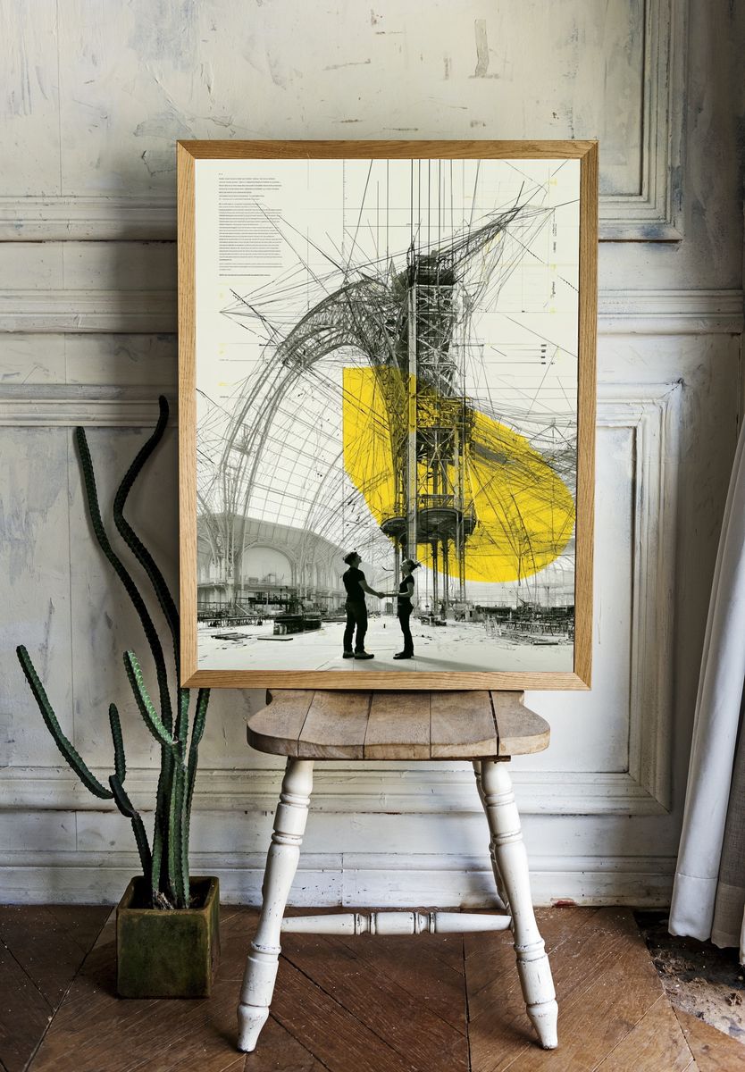 Industrial Dreamscape Illustration Poster. — room view 1