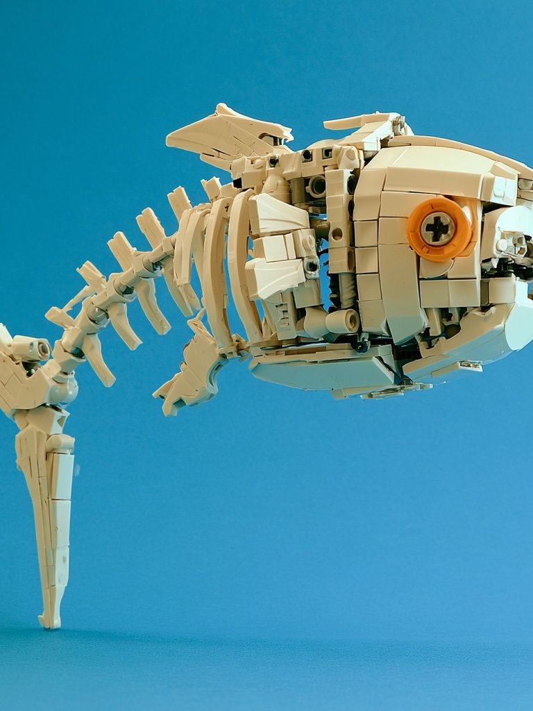LEGO Fish Skeleton Illustration Print. poster — illustration art