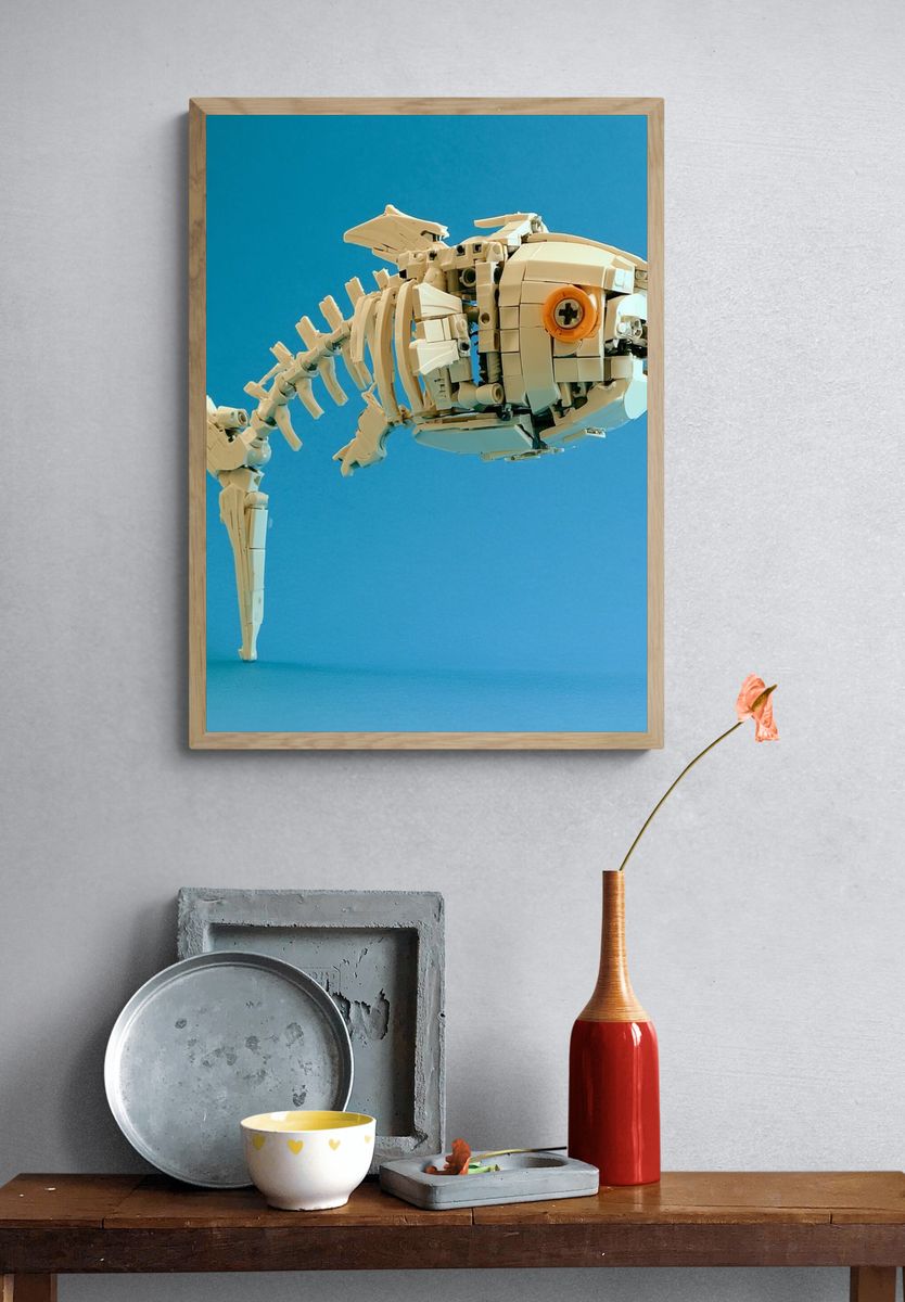 LEGO Fish Skeleton Illustration Print. — room view 3