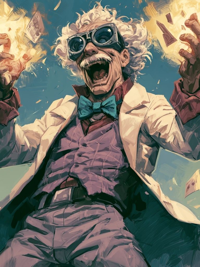 Mad Scientist Digital Art Poster. poster — illustration art