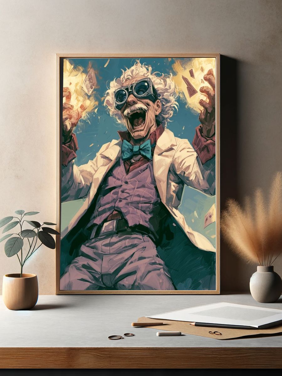 Mad Scientist Digital Art Poster. — room view 2