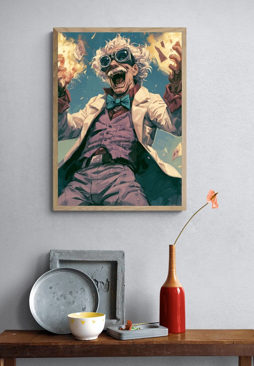 Mad Scientist Digital Art Poster. — room view 3