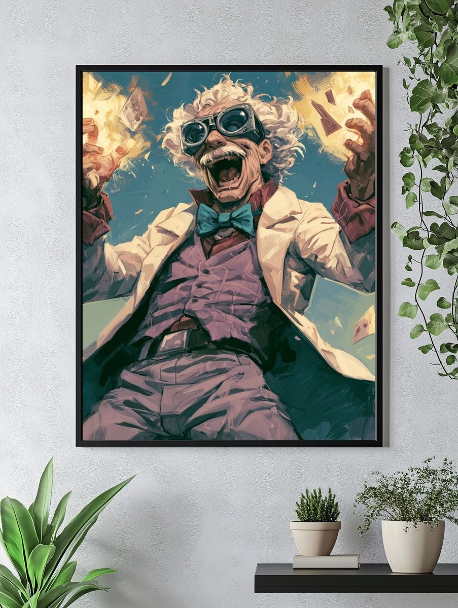 Mad Scientist Digital Art Poster. — room view 4