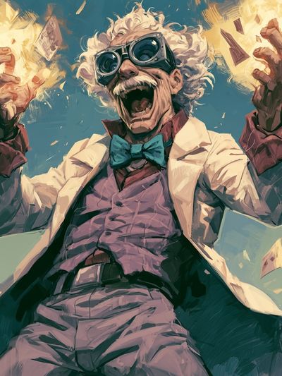 Mad Scientist Digital Art Poster.