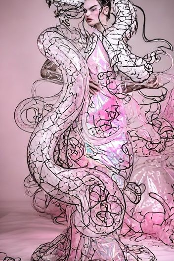 Pink Dragon Couture Illustration Poster. poster — illustration art