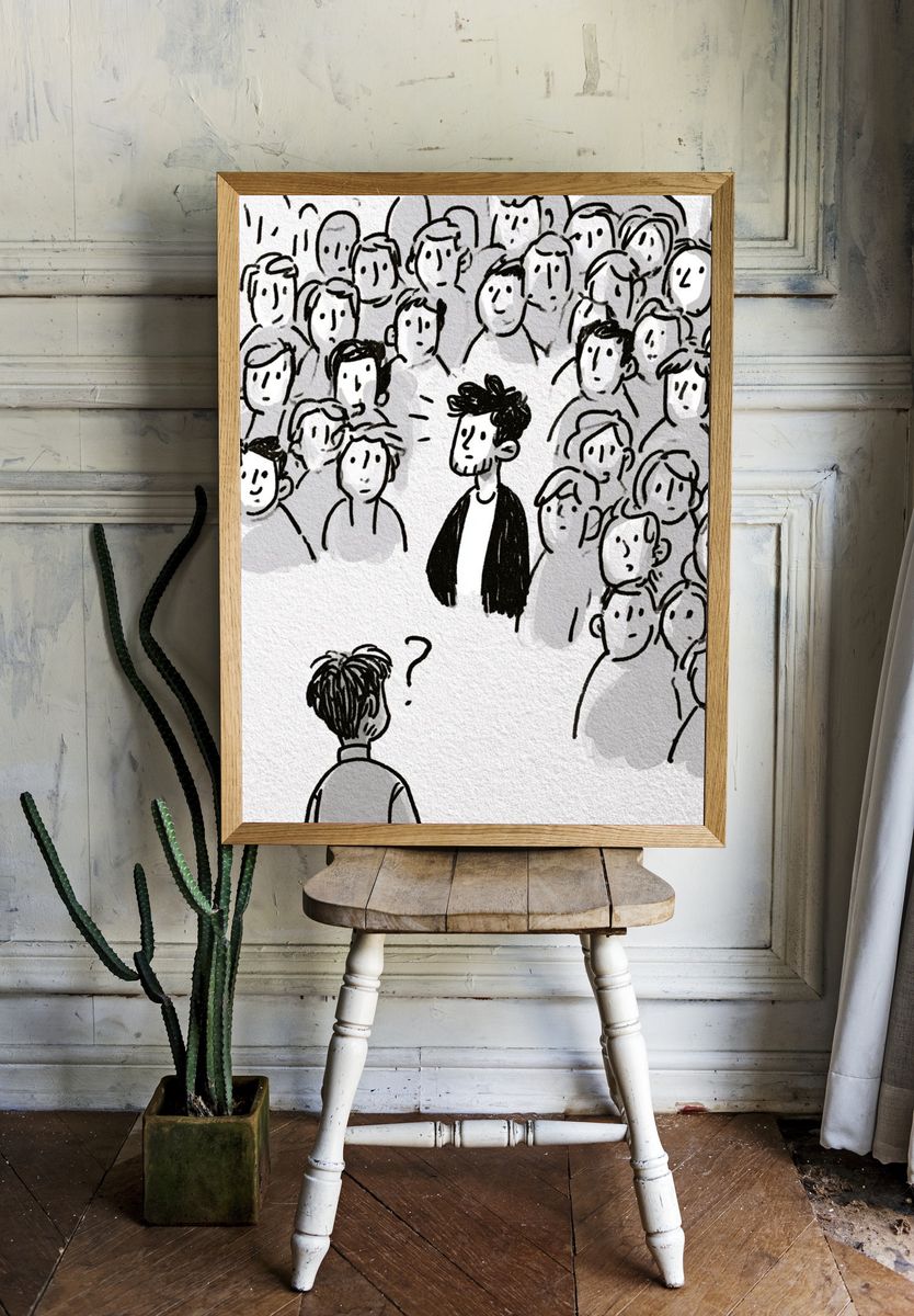 Crowd of Faces Illustration Poster. room preview