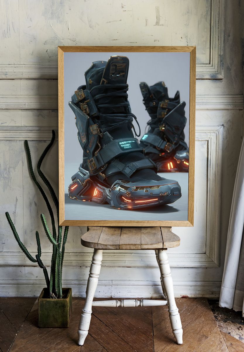 Hooded Wanderer Digital Art Poster. room preview