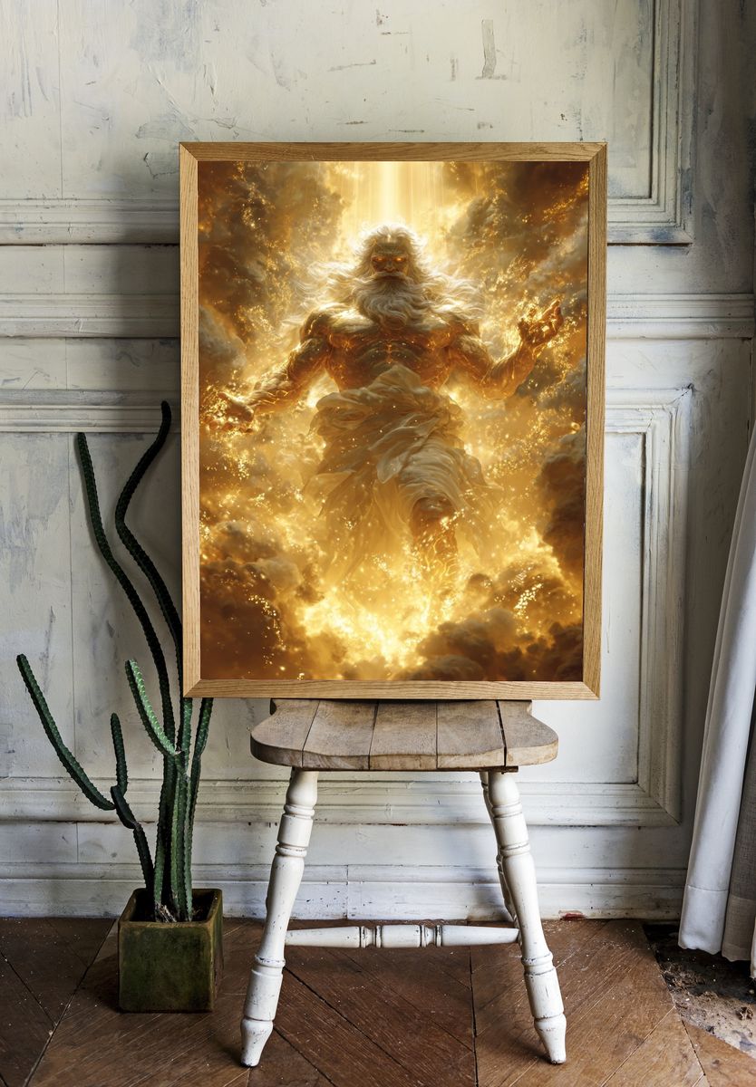 Golden Zeus Ascension Poster. room preview