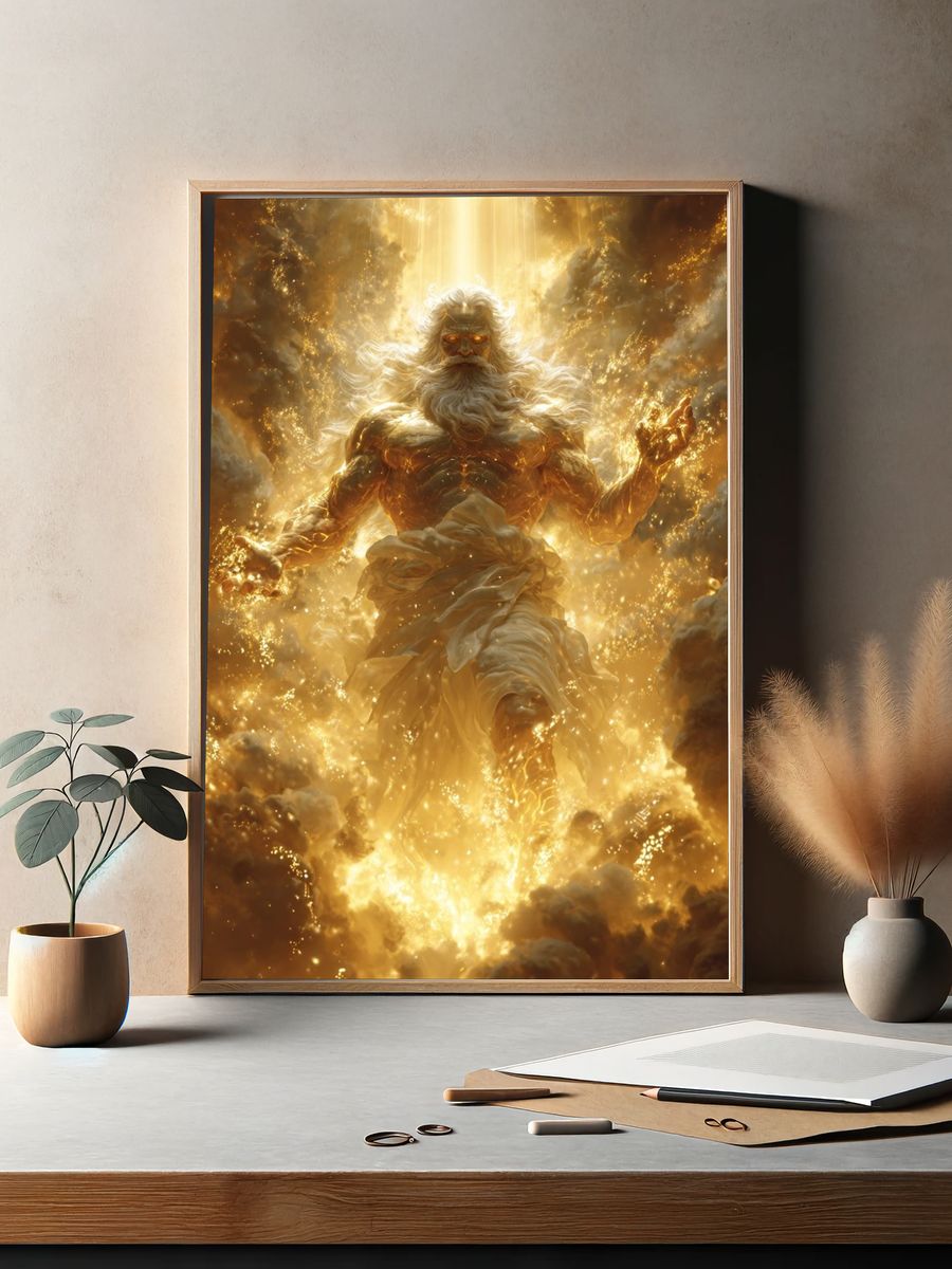 Golden Zeus Ascension Poster. — room view 2
