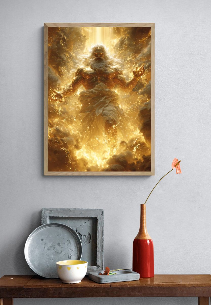 Golden Zeus Ascension Poster. — room view 3