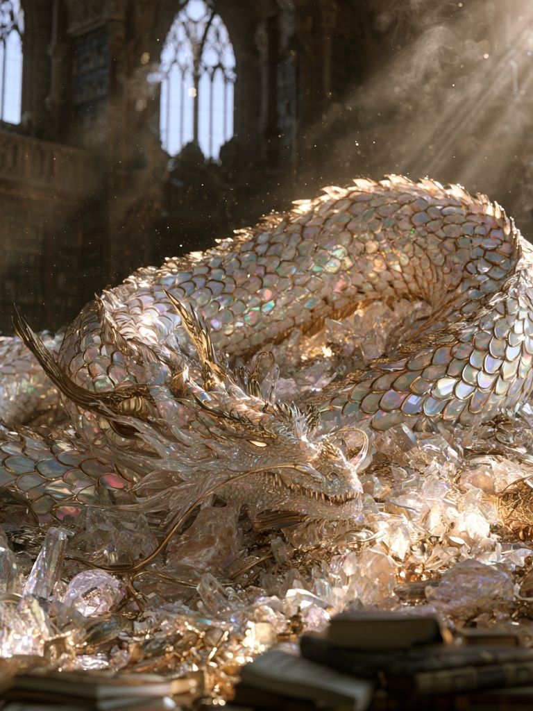 Iridescent Dragon Fantasy Print. poster — illustration art