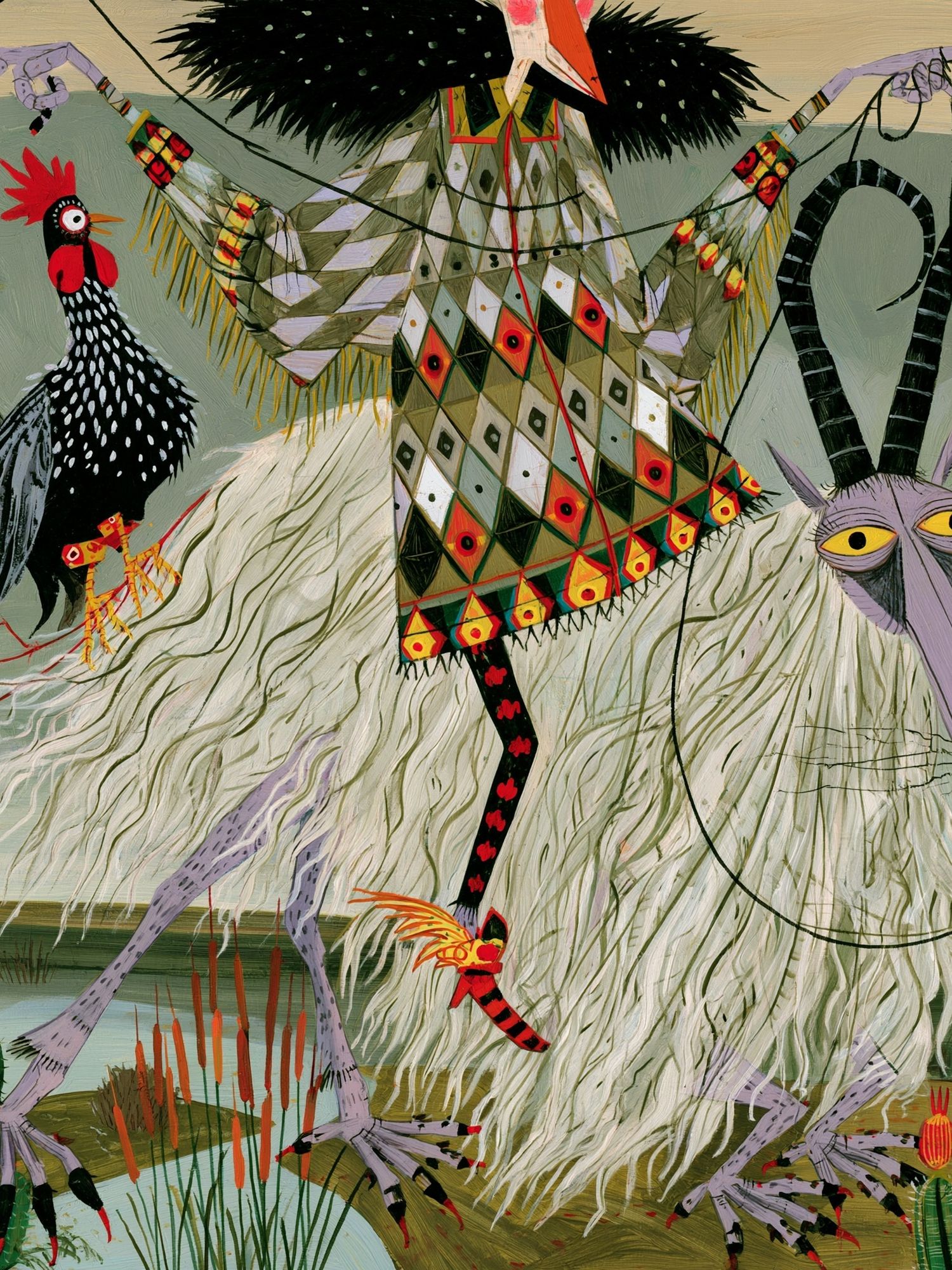 Surreal Bird Creature Illustration Poster. poster — illustration art