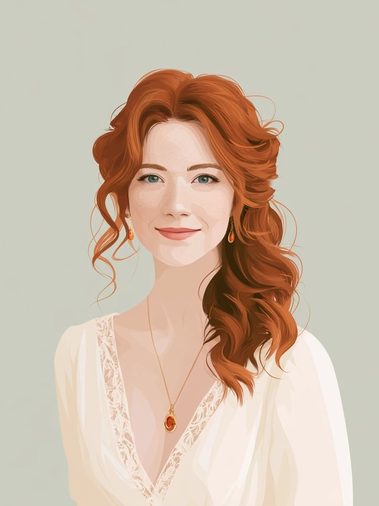Red-Haired Portrait Illustration Poster. poster — illustration art