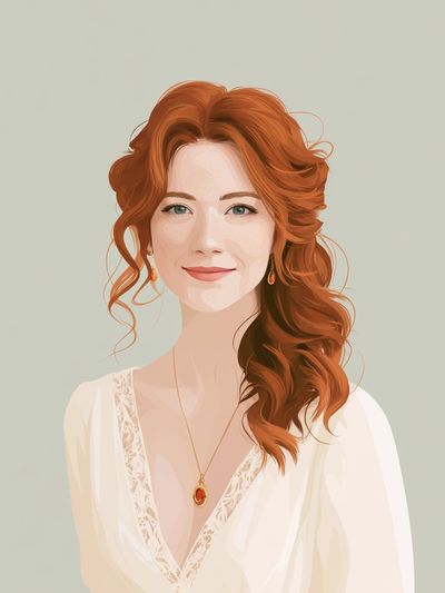 Red-Haired Portrait Illustration Poster. poster