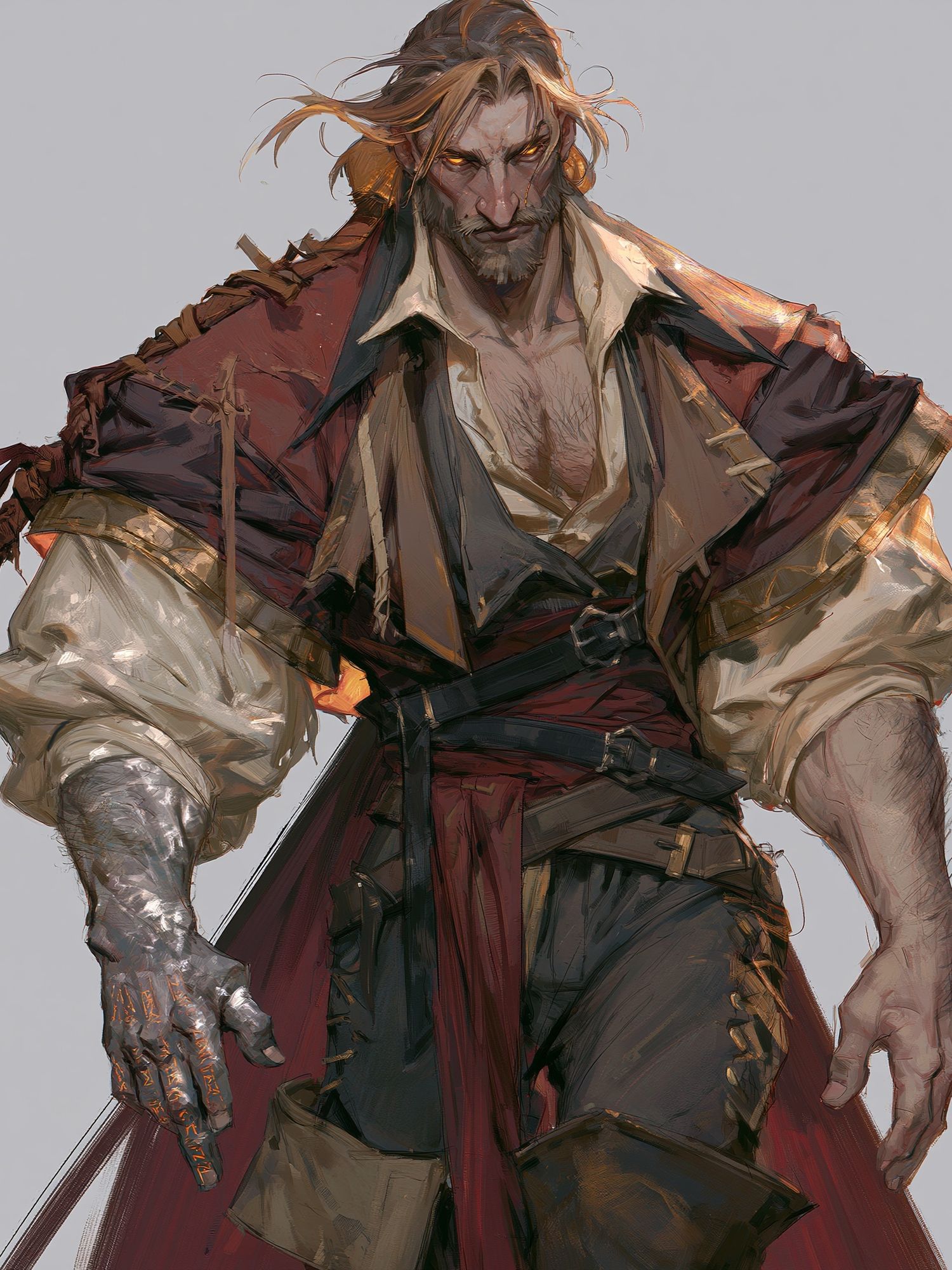 Fantasy Pirate Portrait Print. poster detail