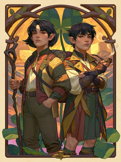 Fantasy Elf Duo Illustration Poster.