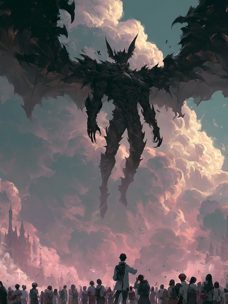 Dark Fantasy Sky Giant Poster. poster — illustration art
