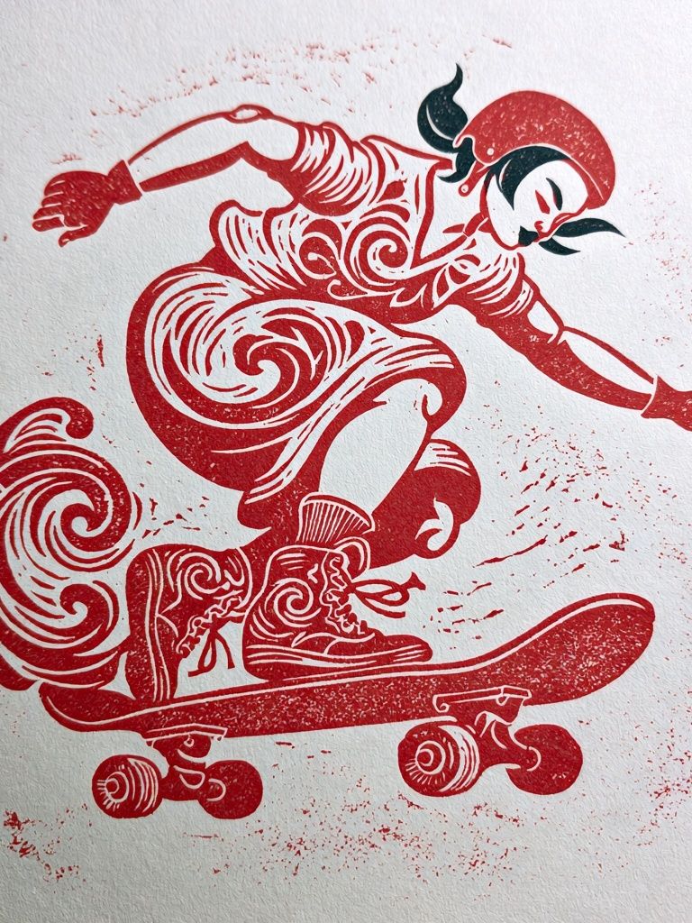 Skateboarder Graphic Poster. poster — illustration art