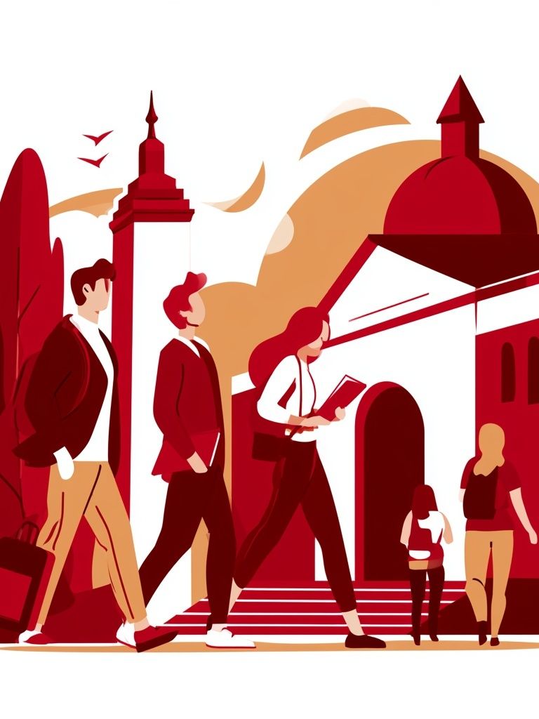 City Walk Illustration Poster. poster detail