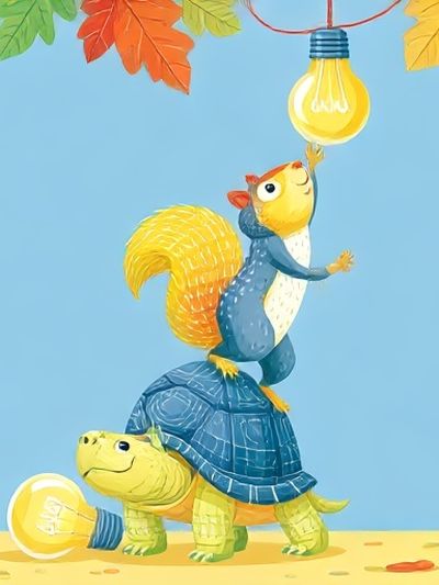 Playful Animal Stack Illustration Poster. poster