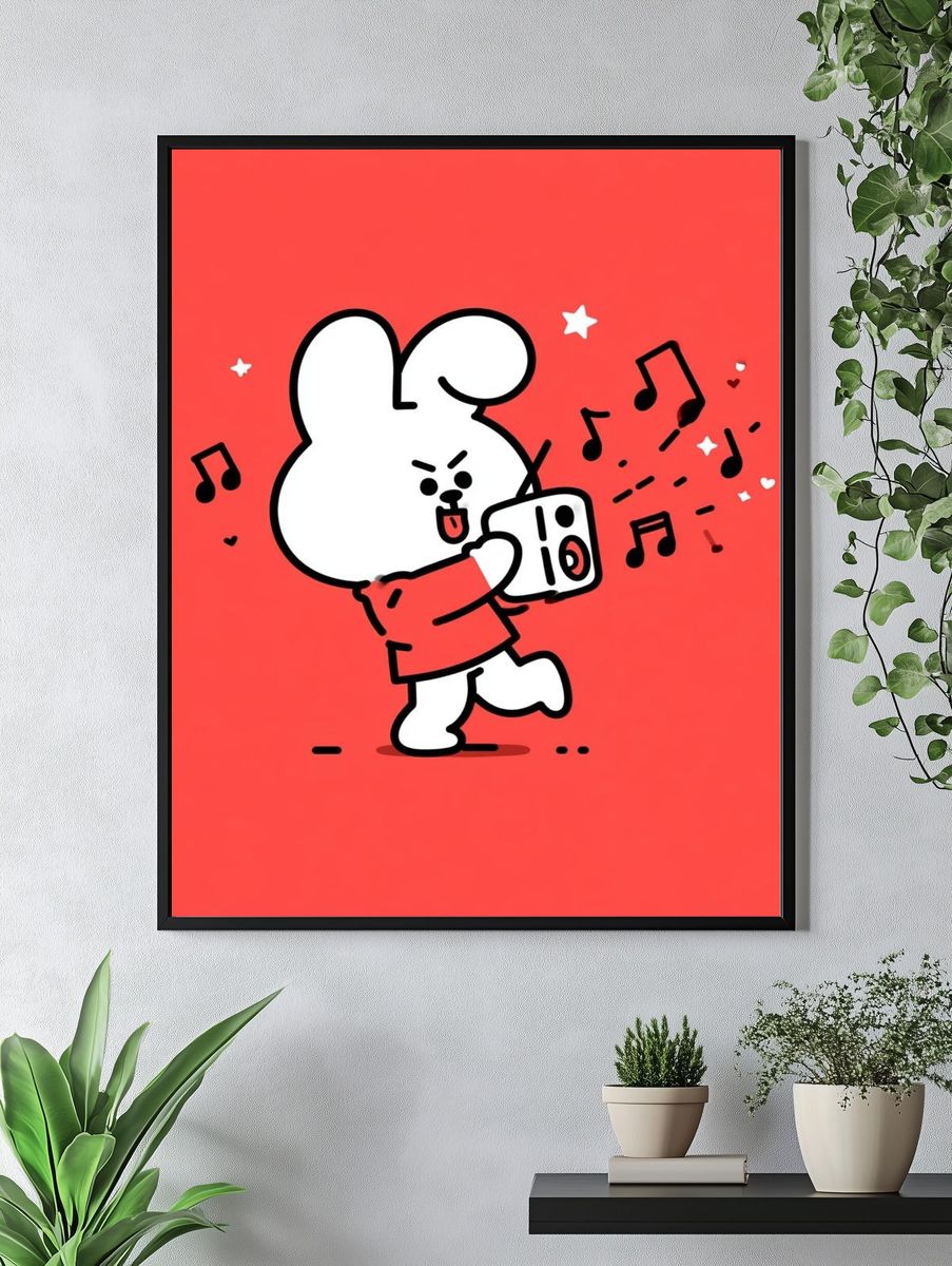 Music Bunny Cartoon Print. — room view 4