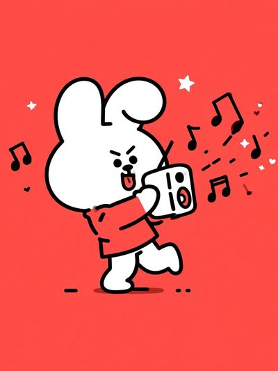 Music Bunny Cartoon Print. poster