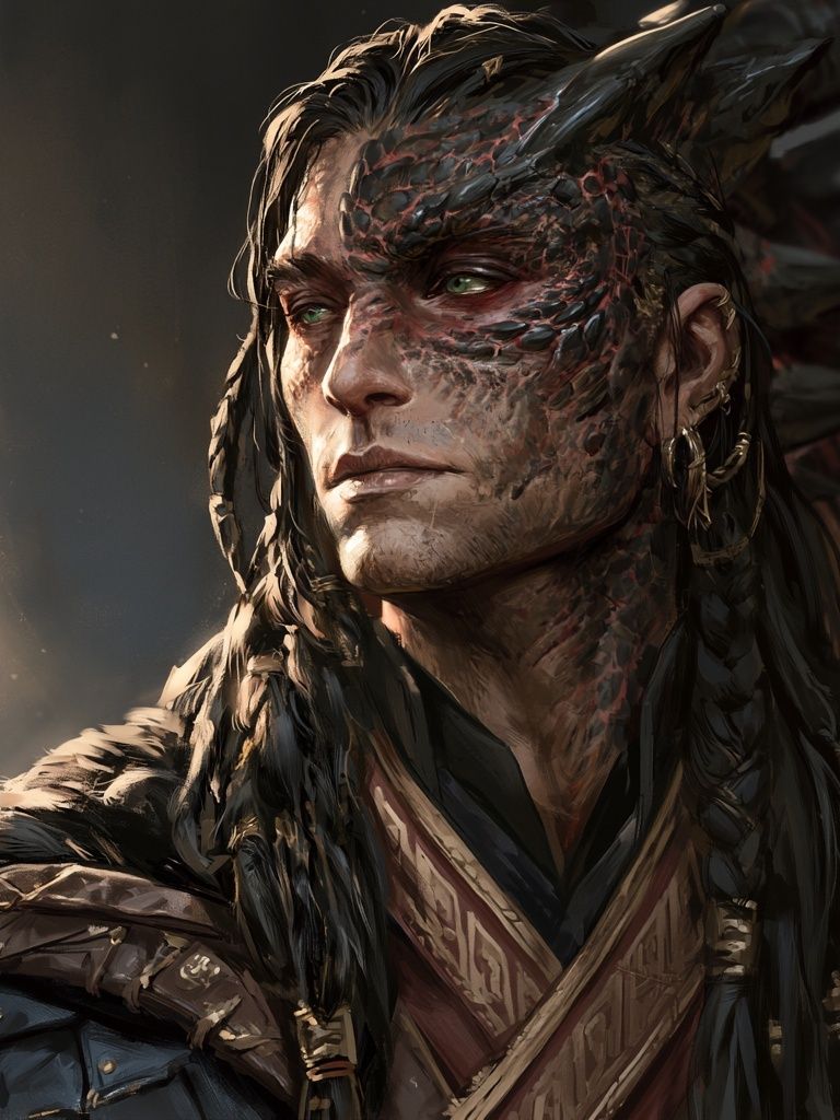 Fantasy Warrior Portrait Print. poster detail