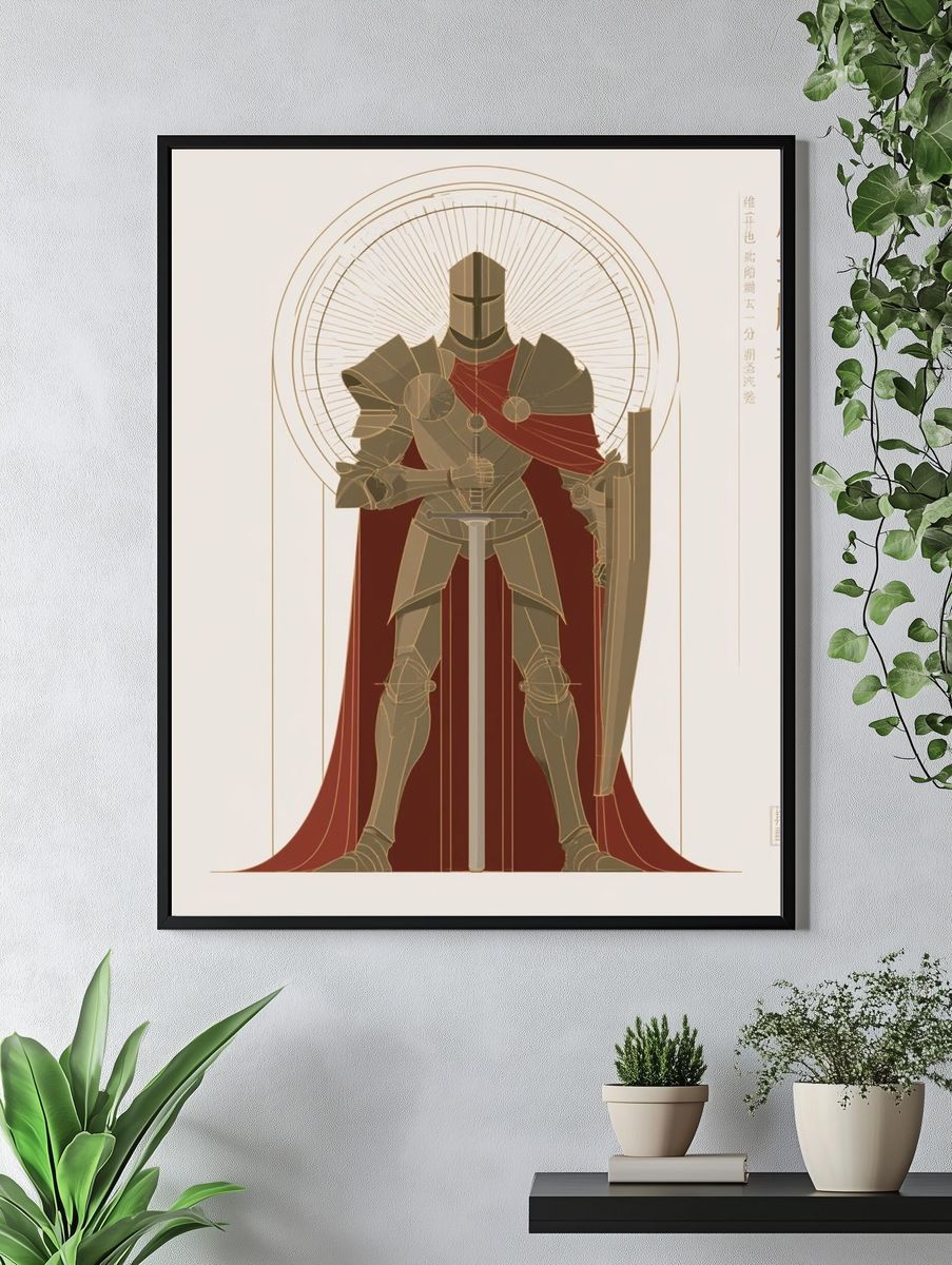 Armored Knight — Illustration Print. — room view 4
