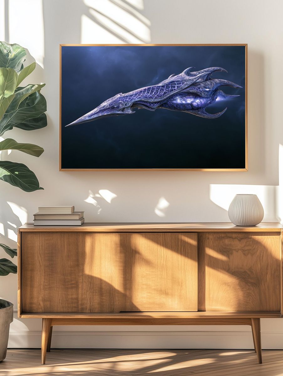 Cosmic Leviathan Digital Art Poster. — room view 3