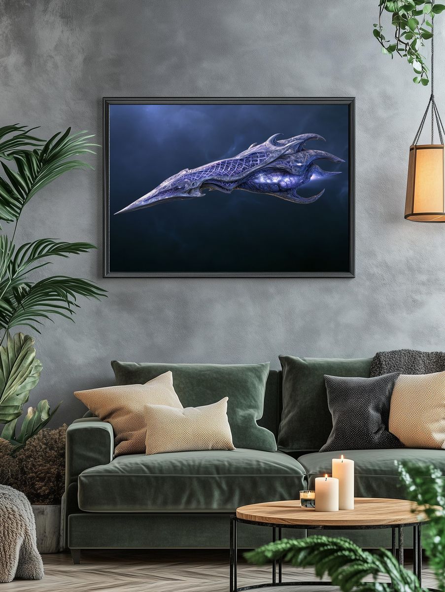 Cosmic Leviathan Digital Art Poster. — room view 4