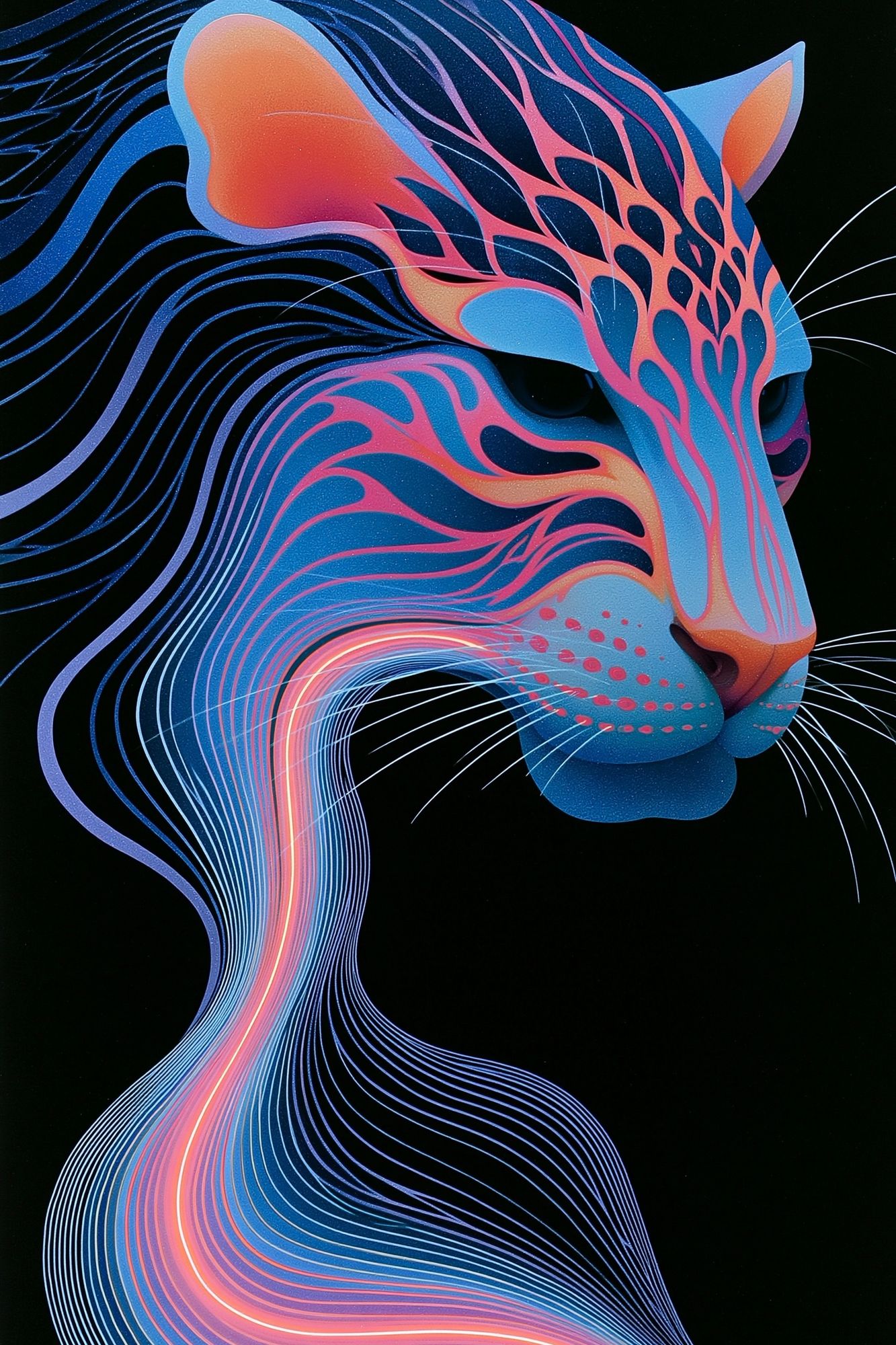 Neon Panther Illustration Poster. poster — illustration art