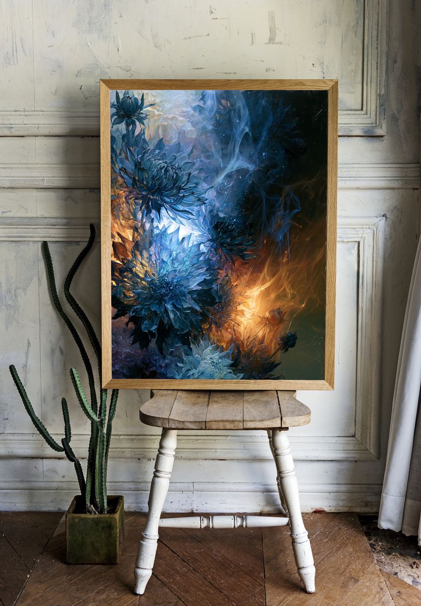 Celestial Floral Abstract Print. — room view 1
